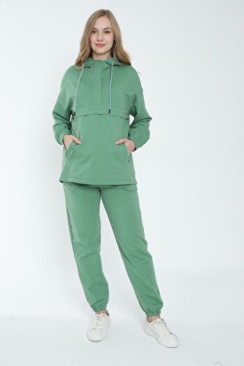 Miss Dünya Lissa Hooded Sweatshirt Suitable for Breastfeeding Maternity and Maternity Tracksuit Set
