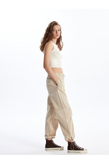 LC Waikiki Women's - Straight Parachute Pants with Elastic Waist