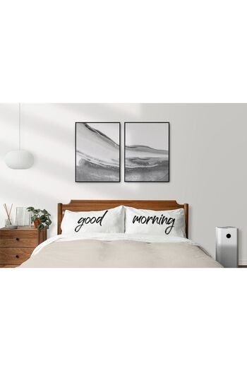 Tinybabyconcept Good Morning Design Pillow Case Set of 2 30x50 Cm Decorative (NOT A HEAD PILLOW)