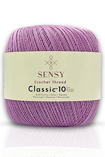 SENSY 100% Mercerized Cotton - Giza Egyptian Cotton Yarn Lilac, Classic 10 βελονάκι και κλωστή δαντέλας