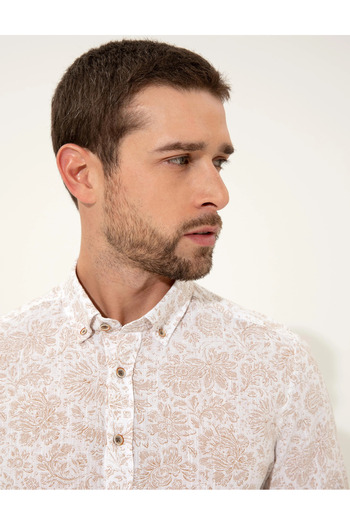 Pierre Cardin Light Brown Men's Shirt - G021Sz004.000.1374679