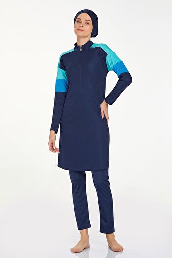 REMSA Merlin 9241 - Lycra Full Covered Hijab Swimsuit, Dark Navy