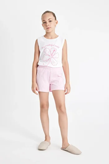 DeFacto Printed Sleeveless Pajamas Set for Girl - C8499A824Sm