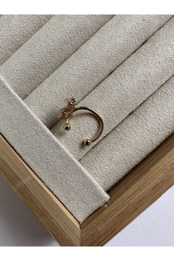 ringbox Kadın Gold Kiraz Kıkırdak Küpe Earcuff
