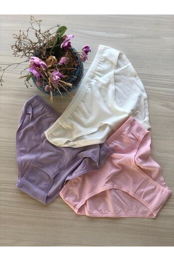 VicTroy 3 bucăți de bumbac slip colorat pentru femei