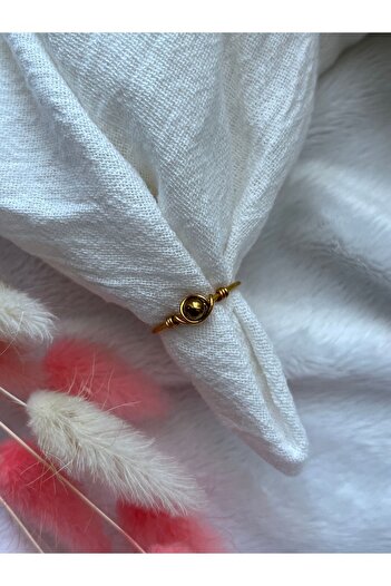 PelvedDesign Gold Colored Yellow Hematite Stone - Minimal Adjustable Wire Ring