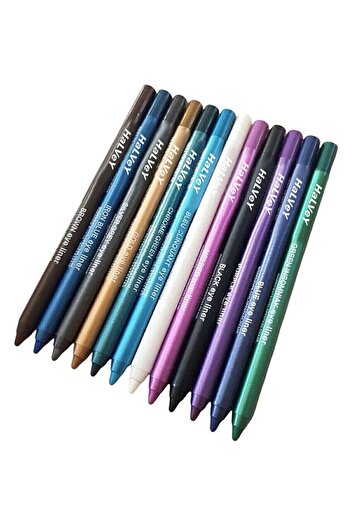 HaLVeY 12 Renkli Neon Yağlı Göz Kalemi Seti