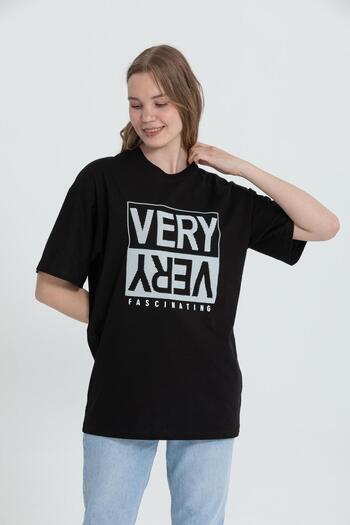 Rocqerx R-5739 Велосипедний комір Very з принтом Oversize T-shirt