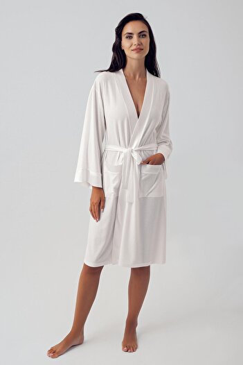 Artış Flexible Viscous Women's Dressing Gown - Long Sleeve, Short