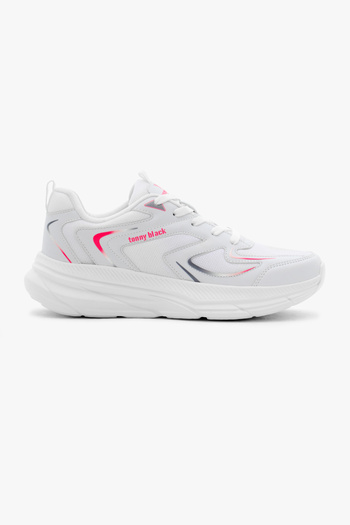 Tonny Black White Fuchsia Unisex Sports Shoes - Breathable, Lace-up, Faylon Sole