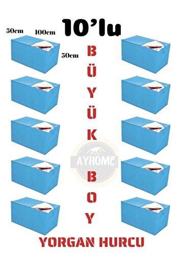 AYHOME 10   Lu   Dolap  İçi  Organizer  Baza  Düzenleyici  Kapaklı  Kutu  Mavi  Renk  Hurç  Oyuncak  Sepeti