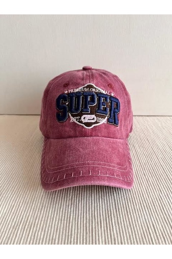 CosmoOutlet Unisex Embroidered Claret Red Hat - Super Premium, Washable Back Adjustable