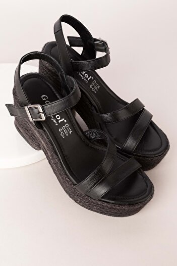 Gondol Genuine Leather Women's Platform Sandals - Wedge Heel ell.7027