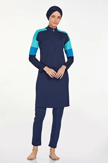 REMSA Merlin 9241 - Lycra Full Covered Hijab Swimsuit, Dark Navy