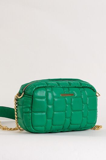 Çantacımstore Women's Chain Quilted Mini Crossbody Bag Green 3050