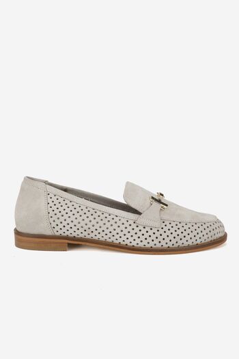 TUNAELLİ WOMEN'S BEIGE SUEDE GENUINE NATURAL LEATHER NUMBER 36-41 BUCKLE SHOES