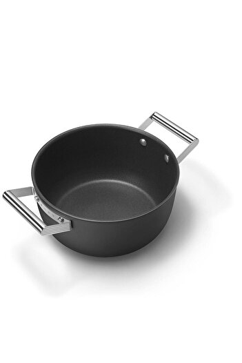 SMEG Cookware 50's Style Siyah 3'lü Tencere&tava Seti