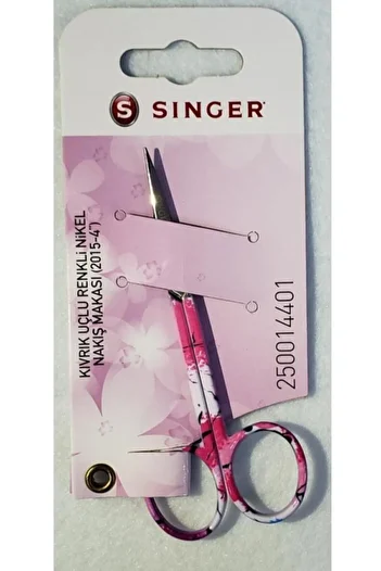 SİNGER Curved Tip Colored Embroidery Scissors Code: 14401