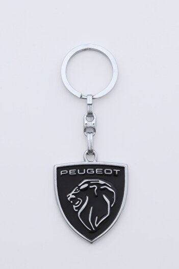 GARDENAUTO New Peugeot Keychain Enameled Metal Car Keychain - 2 Sides Printed Chrome Plated