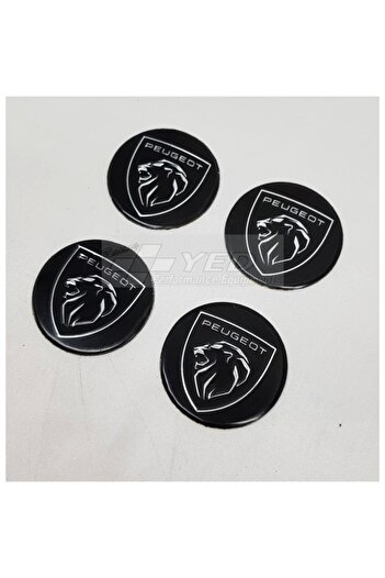 DURU DORUK Peugeot Jant Göbeği Siyah Alüminyum 60mm Arma 4 Lü Set Yeni