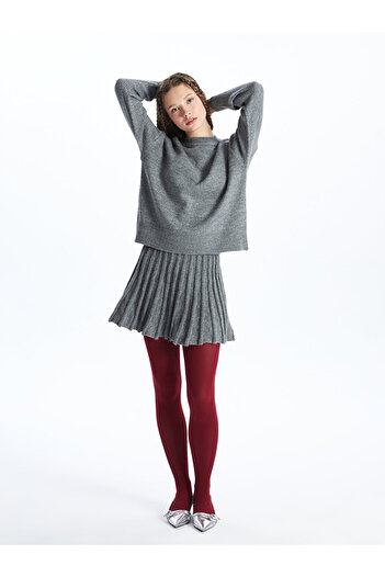 LC Waikiki Women's - Plain Knitwear Skirt with Elastic Waist