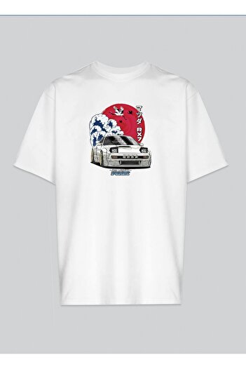 Butik Combed Cotton Black Jdm Legend Printed Oversize T-Shirt