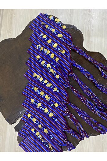 DİNÇLER TEKSTİL Black Sea 10-Piece Keşan Braided Lira Bandana Scarf (RED, Claret Red-BLUE)