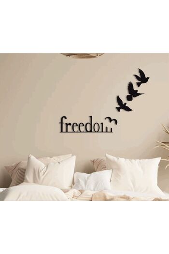 MODAT Freedom Duvar Yazısı Ahşap Lazer Kesim Dekor