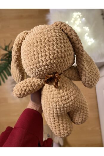 Homesinti 30cm El Yapımı Amigurumi Uzun Kulaklı Kadife Tavşan (İSİM YAZILABİLİR)
