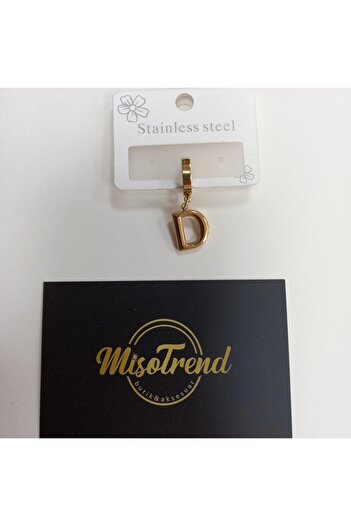 miso aksesuar takı Misotrend Steel D Letter Single Balloon Earrings