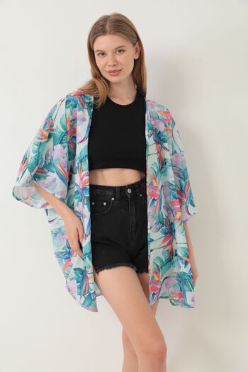 segiza Kimono Patterned Pareo Beach Dress
