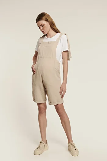 LYN MAMA JANIE Short Maternity Salopet with Adjustable Straps and Tie-Ups