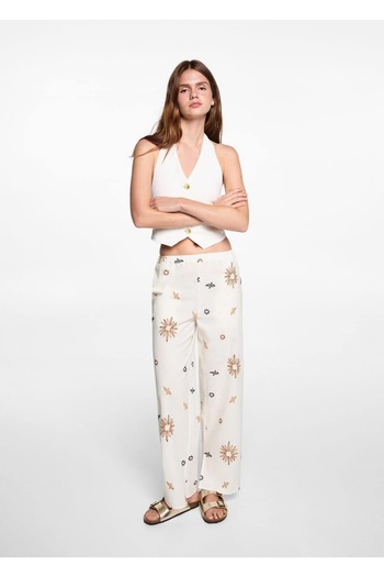 Mango Teen Ecru Pants for Kids