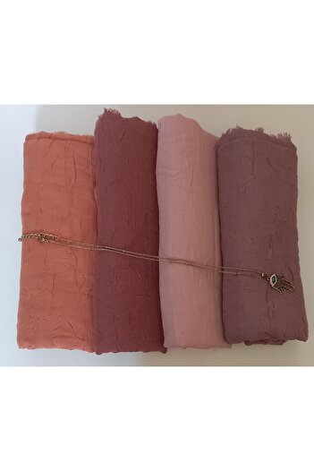 HAR-UM Ticaret Hijab Women's Bamboo Scarf Shawl Model-Set of 4