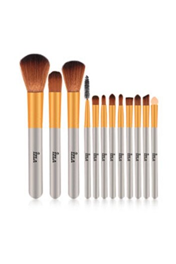 Makeuptime Izla 12-Piece Makeup Brush Set - in Stylish Metal Box