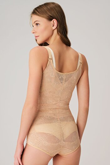 Anıl Lingerie Women's Beige Slimming Waist Slimming Bottom Hooked Badi Corset - 2518