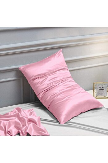Tinybabyconcept 100% Silk Cotton Satin Pink Color Pillow Case 50x70cm
