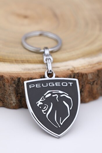 GARDENAUTO New Peugeot Keychain Enameled Metal Car Keychain - 2 Sides Printed Chrome Plated