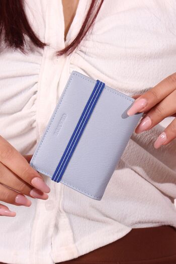Grande 325 Unisex Genuine Leather Transparent Card Holder Wallet ICE BLUE