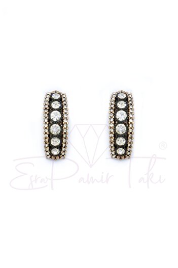 Esra Pamir Diamond Mounted Zircon Stone Earrings