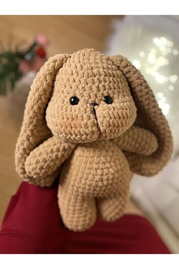 Homesinti 30cm El Yapımı Amigurumi Uzun Kulaklı Kadife Tavşan (İSİM YAZILABİLİR)