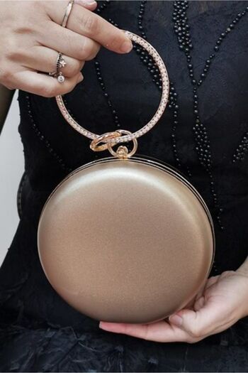 NAZART Fabric Bronze 259 Clutch Evening Dress Round Ladies Bag