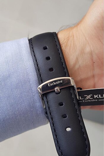 Daniel Klein Exclusive Yeni Model Siyah Deri Kayışlı Fonksiyonları Aktif Erkek Kol Saati