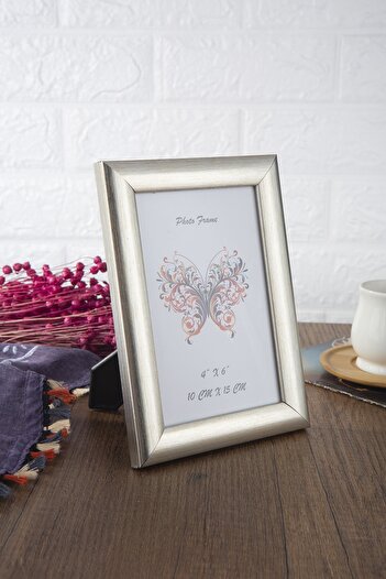 Seniste Mini Decorative Picture Frame Single Silver with Adjustable Legs - Wall Hangable 10x15 Cm