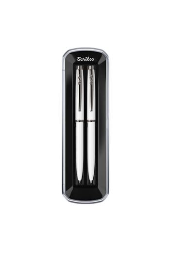 Scrikss 108m Prestige Ballpoint Versatil Pen Set White Crystal Box