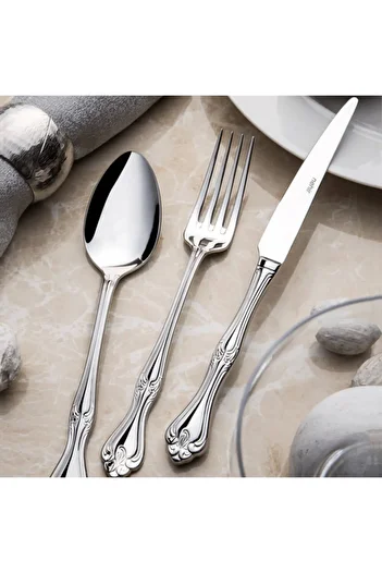 Nehir Lalezar Cutlery Set - 84 Piece Spoon Set with Leather Box