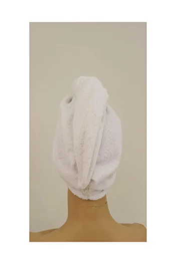 Kardelen 100% Cotton Hair Drying White Towel Cap