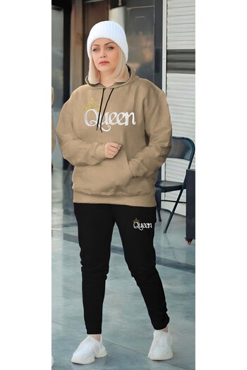 CLASSY.MODA Unisex Σετ αθλητικής φόρμας 2 τεμαχίων - Φούτερ με κουκούλα με στάμπα - Ύφασμα με 3 κλωστές