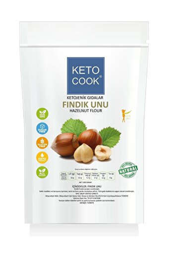 KetoCook Glütensiz 5'li Avantaj Badem Unu+fındık Unu+ceviz Unu+h.cevizi Unu+keçiboynuzu Unu 100 X 5