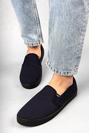 Emek Navy Blue - Phantom - Woven Slip-on Men's Shoes